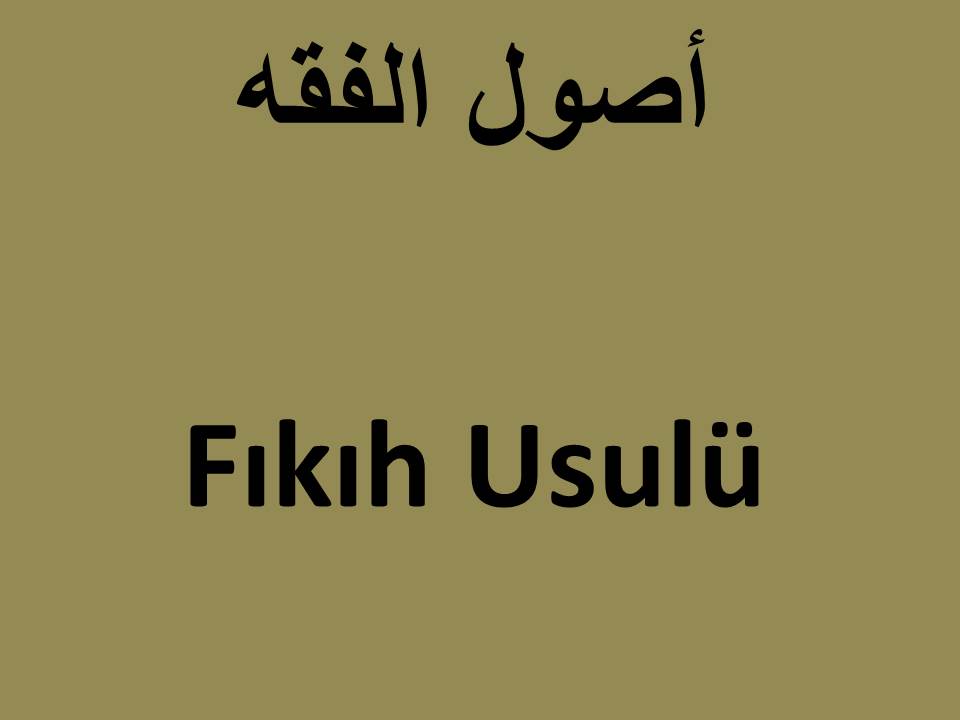 Fıkıh Usulü